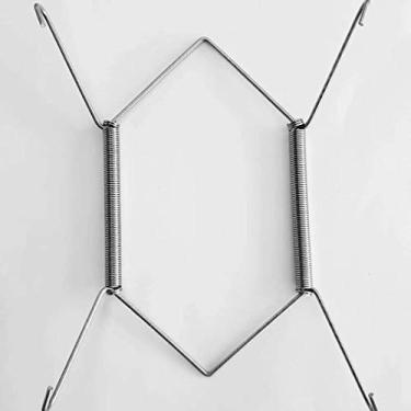 Imagem de Suporte Com Mola Aramado Pra Pendurar Pratos Até 30cm Parede