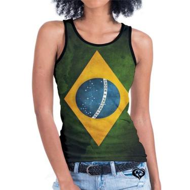 Imagem de Camiseta Regata Bandeira Brasil Feminina Blusa Vertical - Alemark
