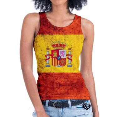 Imagem de Camiseta Regata Bandeira Espanha Feminina Blusa - Alemark
