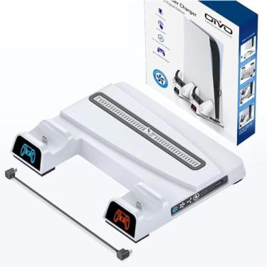 Imagem de Suporte Base Multifuncional Com Cooler Carregador Indicador Led Para Console Playstation 5 Ps5 Digital e Mídia Física