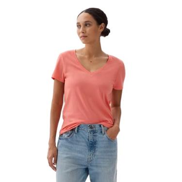 Imagem de GAP Camiseta feminina favorita com gola V, Cupido rosa, PP