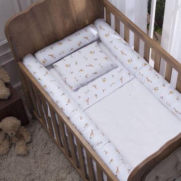 Imagem de Kit para Berço Jogo de Lençol com Rolinhos 100% Algodão 7 Peças - Boho Safari