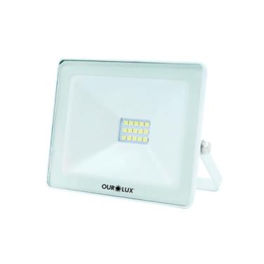 Imagem de Projetor SUPERLED Slim 10W Bivolt 6500K Branco OUROLUX