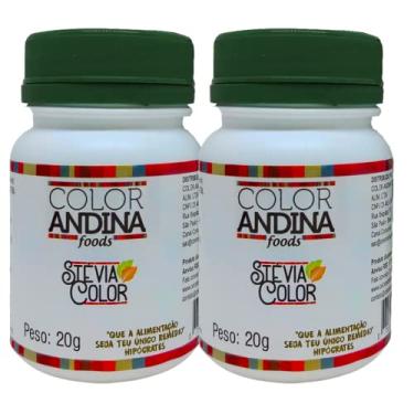 Imagem de Adoçante dietético Stévia Color Andina Food, 2 potes de 20g