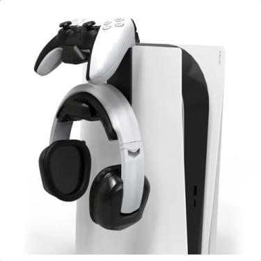 Imagem de Suporte Clip Lateral para Controle e Headset Fone Console Ps5 Playstation 5