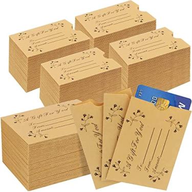 Imagem de Pacote com 500 capas para cartão de presente, porta-chaves, envelopes para dinheiro, cartões de presente, envelopes de dinheiro para presentes, envelopes em branco para cartões de chave de hotel,