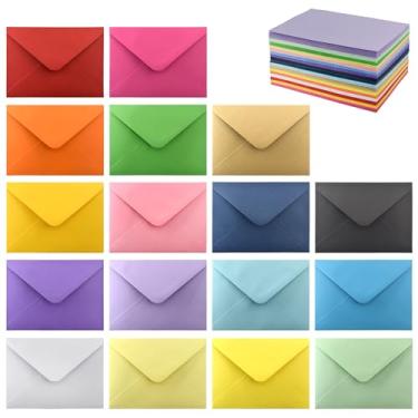 Imagem de VANRA Pacote com 170 envelopes A7 para convites autoselados envelopes coloridos a granel para cartões comemorativos 5x7 aba V, convites de casamento, fotos, formatura (17 cores sortidas)