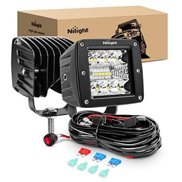 Imagem de Nilight 2 peças de 7,6 cm 42 W LED Pods Cubos LED Farol Combo Farol Quadrado Luz de Direção Luz de Traseira com Kit de Fiação