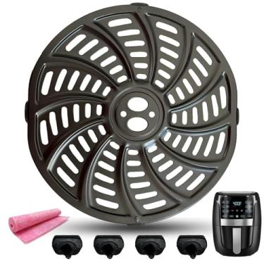 Imagem de HEISENLIN Frigideira a ar de 5 litros para fritadeira a ar Gourmia GAF556/GAF536/GAF566, fritadeira a ar antiaderente premium, bandeja de inserção de grade para fritadeira Gourmia 5QT, pode ser lavada