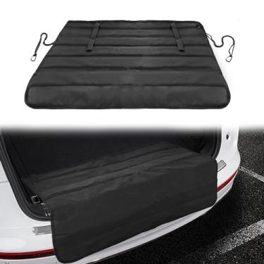 Imagem de Protetor de para-choque universal dobrável para porta-malas de carro, protetor de para-choque traseiro, forro de carga SUV, tapete de chão para evitar arranhões, 80 x 64 cm