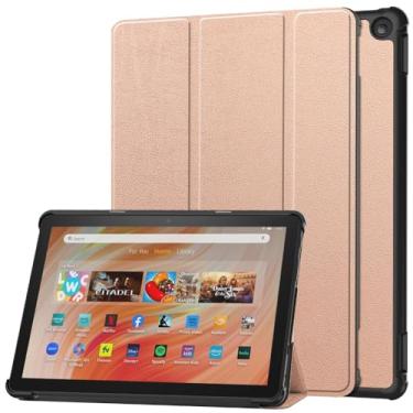 Imagem de Kepuch Custer Capas para Fire HD 10 2023,Couro-PU Bolsas Estojos - Rose Ouro