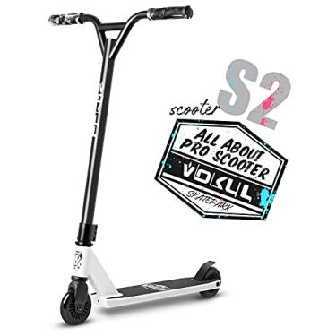 Imagem de VOKUL Scooter Pro Stunt com desempenho estável – Melhor nível de entrada para crianças a partir de 6 anos, meninos, meninas (preto/branco)