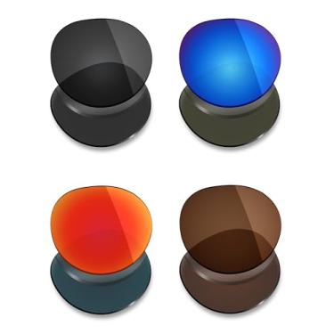 Imagem de Mryok 4 pares de lentes polarizadas de substituição para óculos de sol Ray-Ban RB2180F 51 mm – Stealth preto/vermelho fogo/azul gelo/marrom bronze