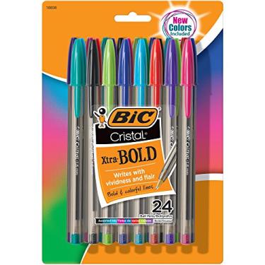 Imagem de BIC Cristal Bold caneta esferográfica sortida, 24 unidades