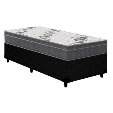 Imagem de Cama Box Solteiro: Colchão D33 Ortobom /ep Airtech 100 + Base crc Courano Preto(88x188)