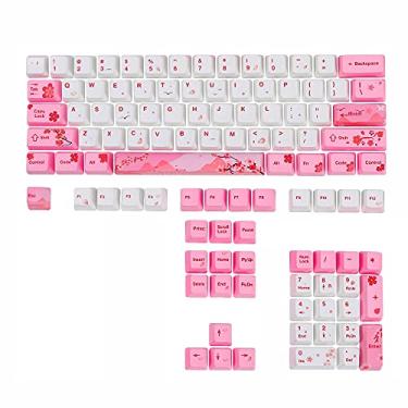 Imagem de GTSP 104 teclas rosa bonito japonês personalizado conjunto de teclas Dye-Sub OEM perfil para Cherry Mx Gateron Kailh Switch 87/104 60% teclado mecânico (rosa)