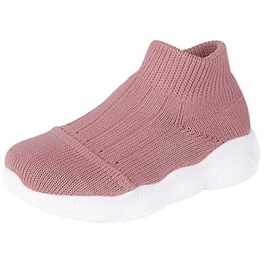 Imagem de Pantufas infantis infantis para meninos e meninas com sola antiderrapante, rosa, 22