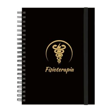 Imagem de Caderno Universitário Plus 12 Matérias Profissões Fisioterapia (Preto e Gold)