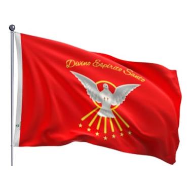 Imagem de Bandeira Divino Espírito Santo Pomba Branca Dupla face 0,70 X 1,00m