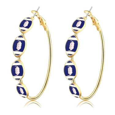 Imagem de Brincos femininos para dia de jogo, beisebol, futebol, argola, esporte, equipe, corrida, dia de jogo, beisebol, futebol, joias, acessórios, roupas, presentes, Zinco, Sem pedra preciosa