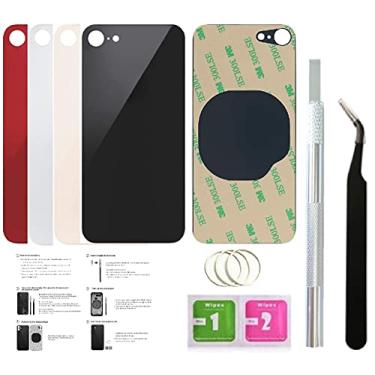 Imagem de Day-market Substituição de vidro traseiro de 2 peças para iPhone 8 (4,7 polegadas) com fita pré-instalada e ferramentas de reparo (cinza espacial)