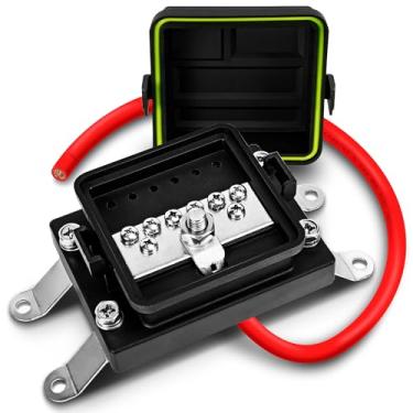 Imagem de Barra de barramento de bateria de bloco de terminais de distribuição de energia à prova d'água [máx. 300 V CA/48 V CC] [IP65] [positiva/negativa] barramento isolado para veículos automotivos 12 V Marine Car Trailer RV Barco