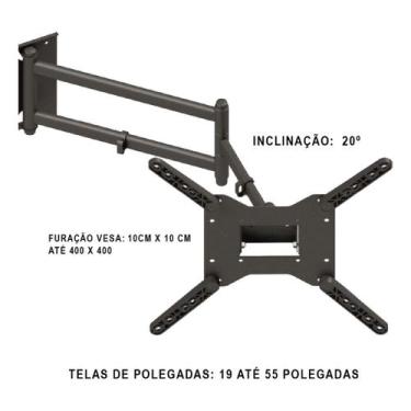 Imagem de Suporte Reforçado De Parede Tv/monitor De 19 A 55 Polegadas - AVATRON