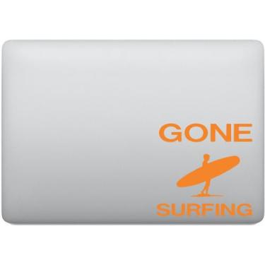 Imagem de Adesivo de Notebook Gone Surfing Surfista - Melhor Adesivo, Laranja