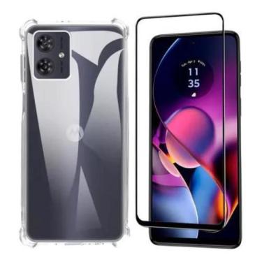 Imagem de Kit Capa Transparente + Película 3D Moto G54 Lançamento - Db Distribui