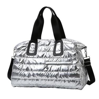 Imagem de Vaveren Bolsa de viagem esportiva, bolsa de ginástica, bolsa de ombro multifuncional com alça ajustável para exercícios de condicionamento físico e academia, Prata