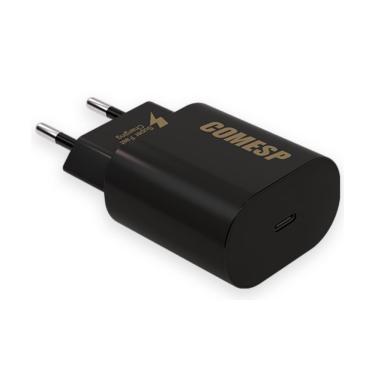 Imagem de Carregador De Parede Comesp 25w Ultra-Rápido Preto Sem Cabo