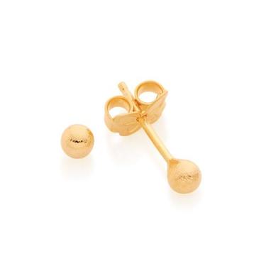 Imagem de Brinco banhado ouro 3x 24k 18k e 22k femininos segundo furo bolinha ro