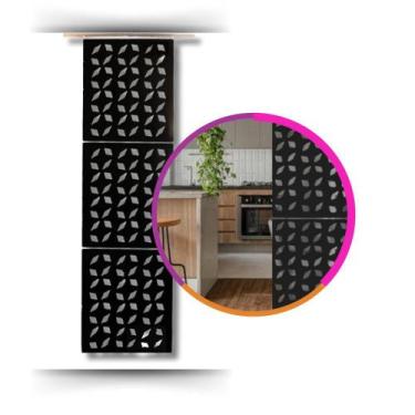 Imagem de Painel Biombo Divisória Ambiente Decorativo 70x245 Preto - Casa Expres