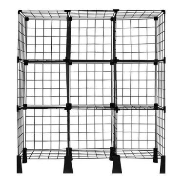 Imagem de Estante Balcão Expositor Aramado 9 Nichos Telado 40cm Preto - ZAM PERE