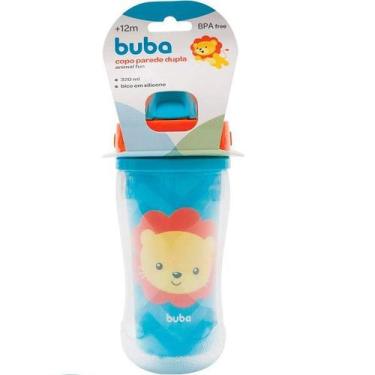 Imagem de Copo Canudo Infantil Parede Dupla Animal FUN 320 ML Buba, LEAO