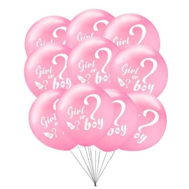 Imagem de Kit Balão Chá Revelação Rosa Menina 10Un - Macrozao