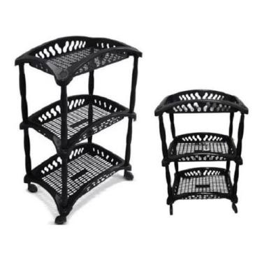 Imagem de Organizador Vertical Telado Triplo Frutas Preto Fruteira