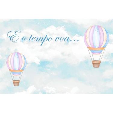 Imagem de Painel de Lona Balões Aquarela e o Tempo Voa... - Fabrika de Festa, 30
