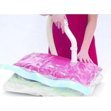 Imagem de Kit 10 Saco Vacuo Organizador Protetor Roupa 50x60 + Bomba - Clink
