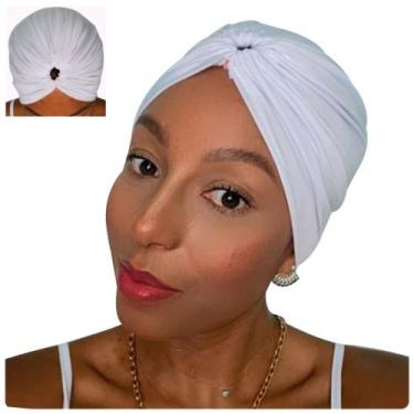Imagem de Turbante Touca Branca Feminino Vazado Moda Elegante