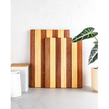 Imagem de Kit 2 Tabua Frios 35cm e 30cm Madeira Pinus Cozinha - Móveis C.