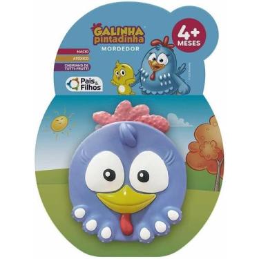 Imagem de Mordedor Galinha Pintadinha Azul Pais E Filhos Macio Atóxico