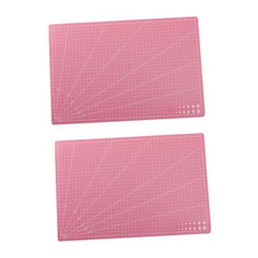 Imagem de rockible 2x Tapetes de Corte Tábuas de Corte Protetor de Mesa A3 Tapete de Arte de Gravura Almofada de Costura Gradeada para Projetos de Arte DIY Modelos de, Rosa