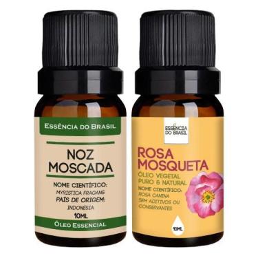 Imagem de Kit Óleo Essencial Noz-Moscada + Vegetal Rosa Mosqueta 10Ml - Essência