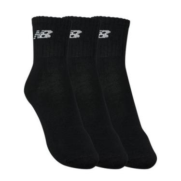 Imagem de Kit Meias New Balance 3x1 Feminino Cano Longo, Preto, 35-38