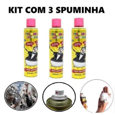 Imagem de Neve Artificial 3 Latas Spray Espuma Carnaval Slime Alegria - Linha Da