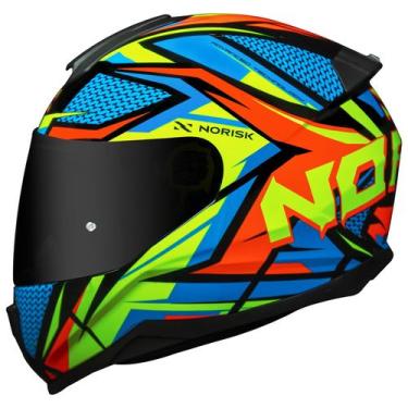 Imagem de Capacete Masculino Norisk Razor Sharp Amarelo Moto Fechado, 56