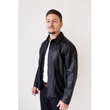 Imagem de Jaqueta de Couro Masculina - Kaban - Casa Do Couro, M, Preto