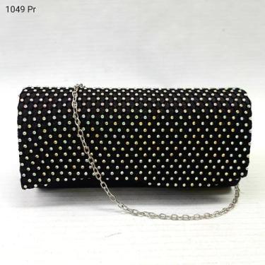 Imagem de Bolsa Clutch Festa / Casamento / Balada Strass 1049 - H2 Bolsas, Preto