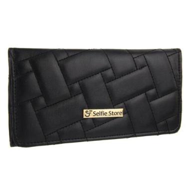 Imagem de Carteira Feminina de Mão Porta Cartões Textura Moderna - Fierre, Preto